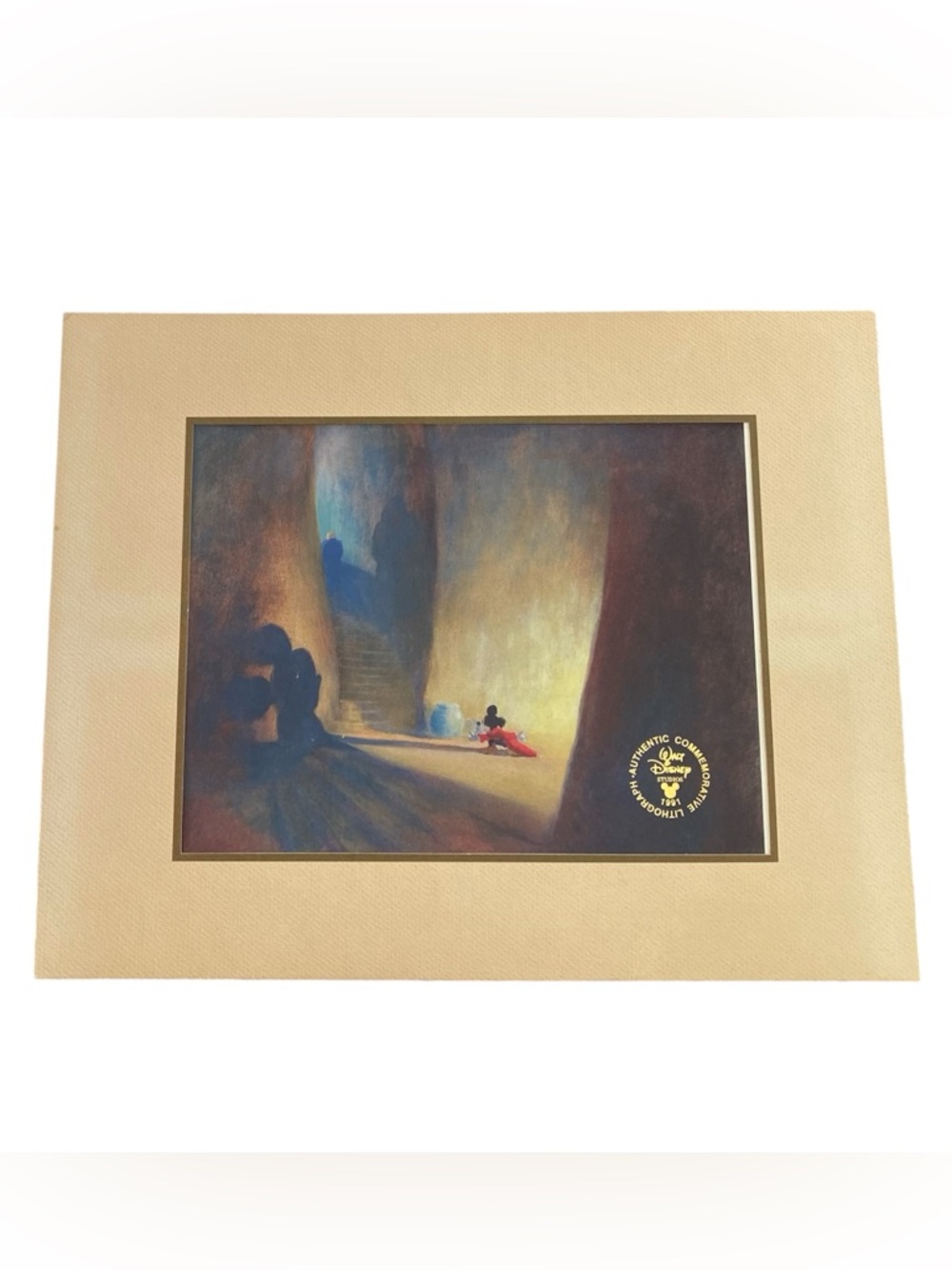 Vintage 1991 Disney Fantasia Mickey Mouse Concept Art Lithograph Print